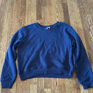NWT The Blank Lab Juniors Navy Fleece Solid Crew Sweatshirt Size Meduim
